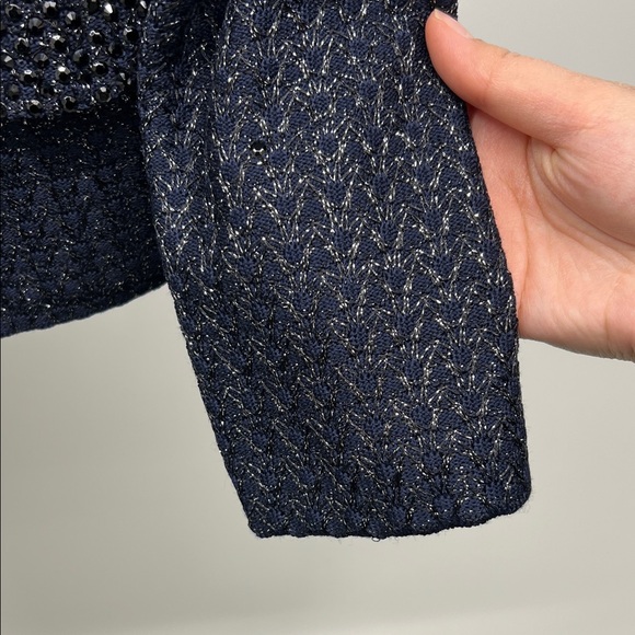 St. John Navy Tweed Studded Jacket - Picture 7 of 14